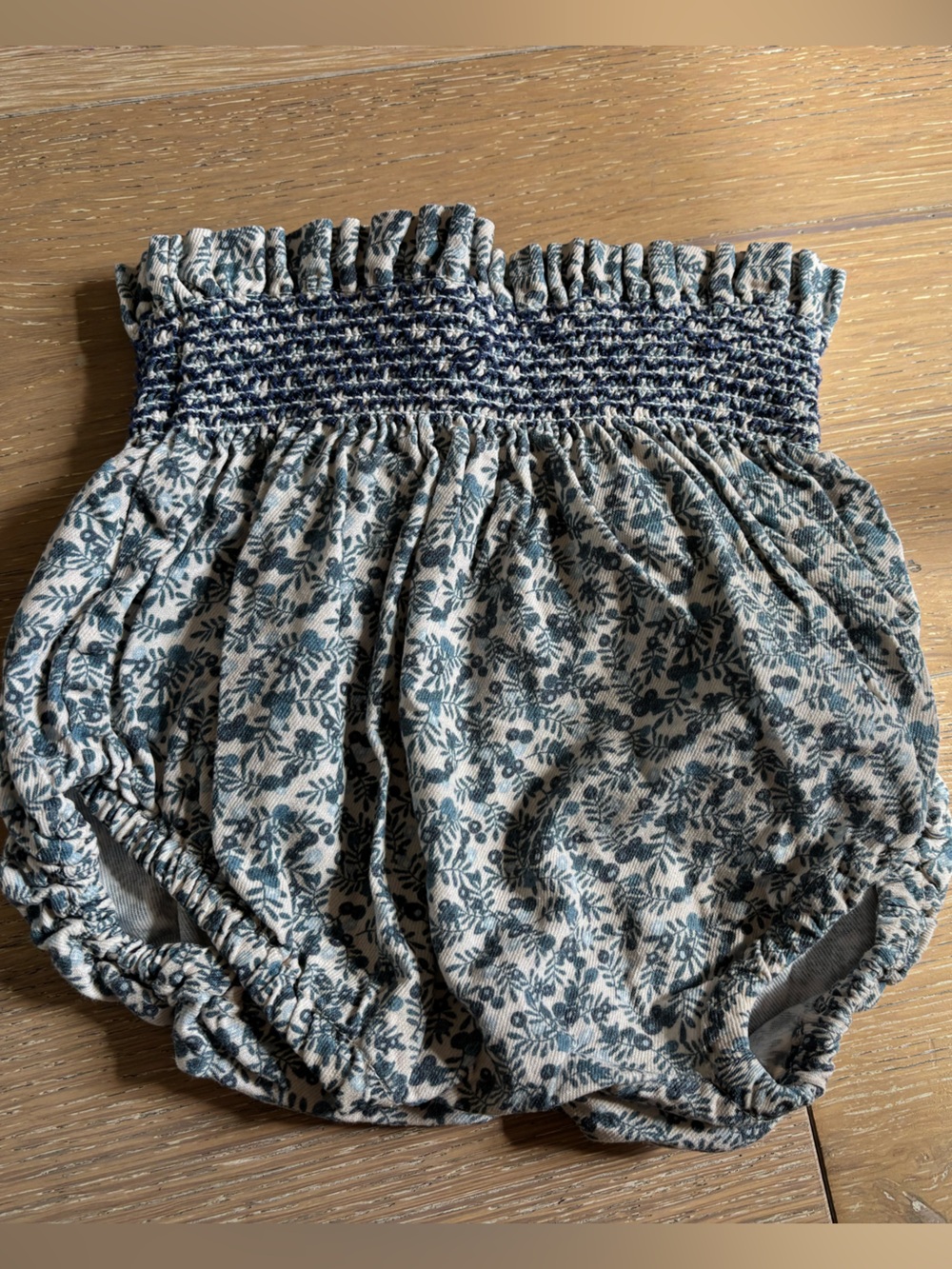 Pepa Smocked Floral Baby Bloomers in Blue liberty 2t